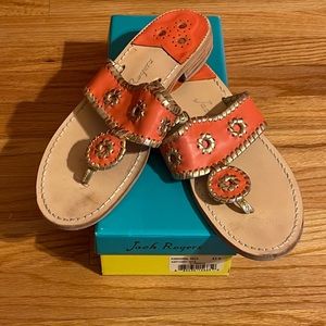Size 9.5 Firecoral gold jack Roger sandals